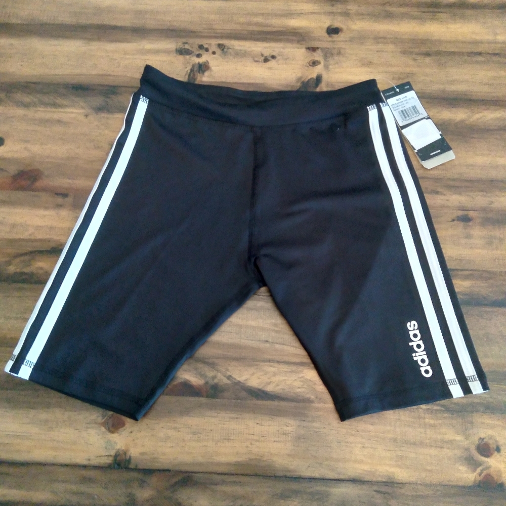 Adidas Girls L (14) Black Bicycle Shorts (NWT)